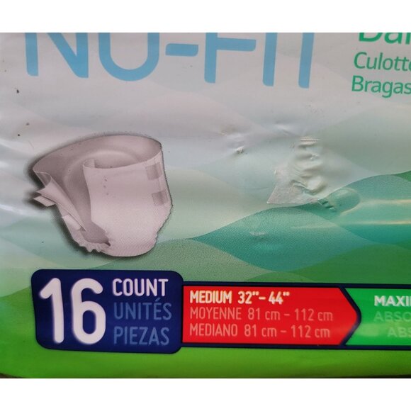 Prevail NU-FIT Daily Briefs Medium 16 Count Maximum Absorbency Adult Diapers - Picture 2 of 5